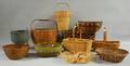 Eleven Assorted Woven Splint and Wicker Baskets