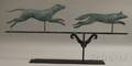 Patinated Molded and Sheet Copper Hound and Fox Weather Vane