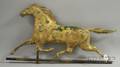 Cast Zinc and Parcelgilt Molded Copper Running Horse Weather Vane