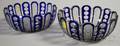 Pair of Cased Cobalt BlueCuttoClear Glass Bowls