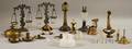 Sixteen Assorted 19th Century Metal Lighting Devices