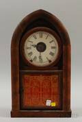 Wm L Gilbert Mahogany Veneer Beehive Shelf Clock