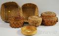 Six Native American Woven Splint Baskets