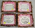 Four English Sunderland Lustre and Transfer Religious Motto and Versedecorated Pottery Plaques