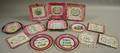 Thirteen English Sunderland Pink Lustre and Transfer Motto and Versedecorated Pottery Plaques