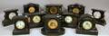 Ten Ansonia Black Mantel Clocks