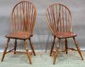 Two Windsor Braced Bowback Side Chairs