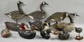 Eleven Assorted Painted Shorebirds and Duck Decoys