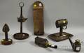 Six 19th Century Tin Oil and Candle Lighting Devices