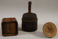 Two Carved Wood Butter Molds and a Butter Stamp