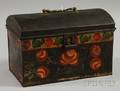Floral Paintdecorated Tinware Dometop Box