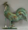 Patinated Molded Copper Fullbody Rooster Weather Vane