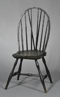 Blackpainted Braced Bowback Windsor Side Chair