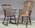 Windsor Stepdown Armrocker and an English Elmwood Armchair