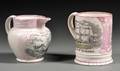 Two Sunderland Pink Lustre Decorated Items