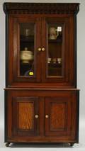 Childs Partebonized Walnut and Oak Hutch with a Fiftyfive Piece Moulin Roty Ceramic Dinnerware Set