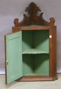 Birch Hanging Corner Cupboard with Paneled Door
