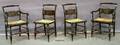 Set of Six Hitchcock Painted and Stencildecorated Dining Chairs