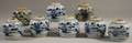 Eight Chinese Export Blue and White Porcelain Storage Jars