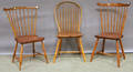 Two Windsor Fanback Side Chairs and a Bowback Side Chair