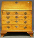 Chippendale Tiger Maple Slantlid Desk