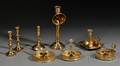 Eight English Brass Lighting Items