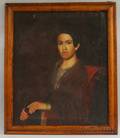 19th Century American School Oil on Canvas Portrait of a Woman Seated in a Chair
