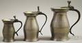 Three Graduated Pewter Bud Measures