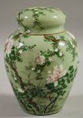 Chinese Export Celadonglazed Porcelain Covered Ginger Jar