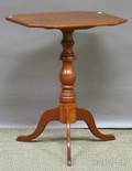 Stained Classical Octagonal Cherry and Maple Tilttop Candlestand