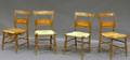 Set of Four Paintdecorated Wood Side Chairs