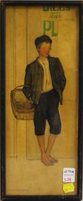 Jean McLane American 18781964 Portrait of a Boy Holding a Basket