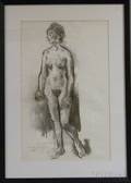Moses Soyer American 18991974 Portrait of a Standing Nude Woman