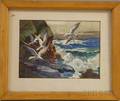 Virgil E Pyles American 18911963 Seagulls Along a Stormy Sea