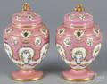 Pair of porcelain potpourri vases and covers