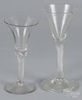 Two air twist stem glasses