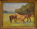Nils Strom SwissAmerican 19031971 Horses in a Summer Field