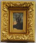 American School 19th Century Tree Silhouetted Against a Twilight Sky