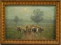George Arthur Hays American 18541945 Cows and Drover on a Dirt Lane