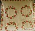 Handstitched Cotton Floral Chain Applique Pattern Quilt