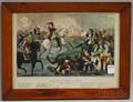 Framed Currier  Ives Small Folio Handcolored Lithograph Battle of the Boyne July 1st 1690
