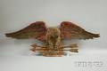 Polychrome Painted Carved Pine American Eagle and Shield Plaque