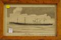 20th Century Pencil Drawing of Merchant Marine Freighter Topa Topa The Pride of the WatermanLine