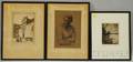 Lot of Three Prints Arthur William Heintzelman American 18911965 Portrait of a Man
