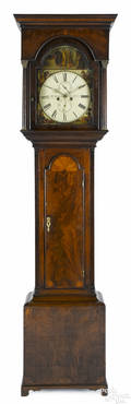 Scottish inlaid mahogany tall case clock ca 1800
