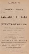 Library Sale Catalog Gardner John Dunn