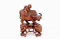Carved Oriental Wood Bull Figural Sculpture