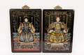 Pair of Chinese Reverse Painted Emperors
