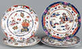 Four Ironstone Imari palette plates