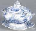 Blue Staffordshire Marmora tureen